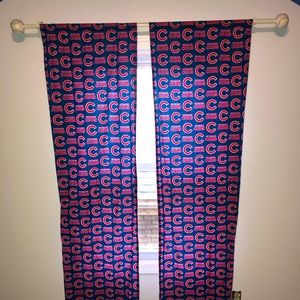 Chicago Cubs Curtain Panels and Baseball Rod